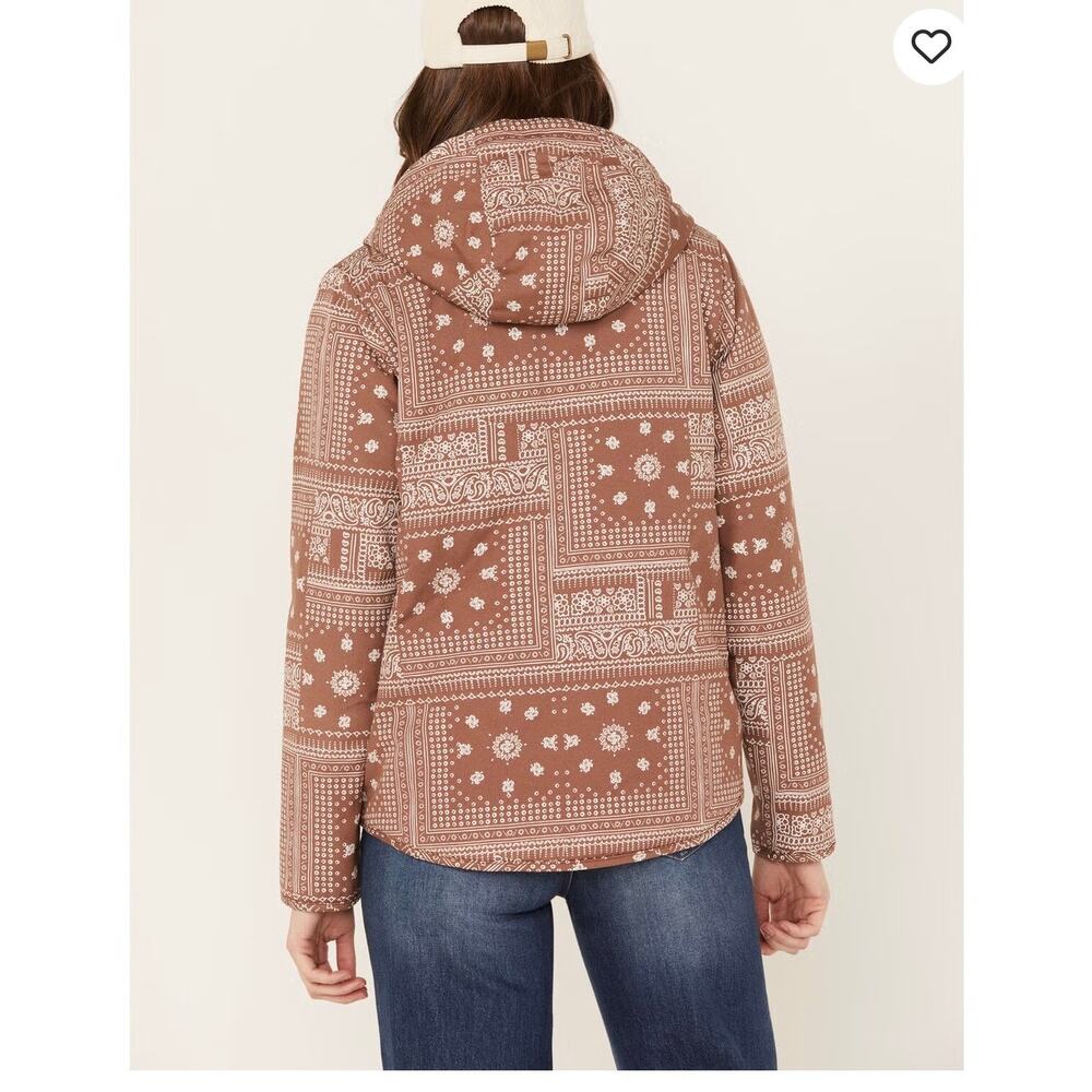 KAVU Women's Floral & Paisley Bandana Print Delmont Jacket Brown Medium - Picture 2 of 10
